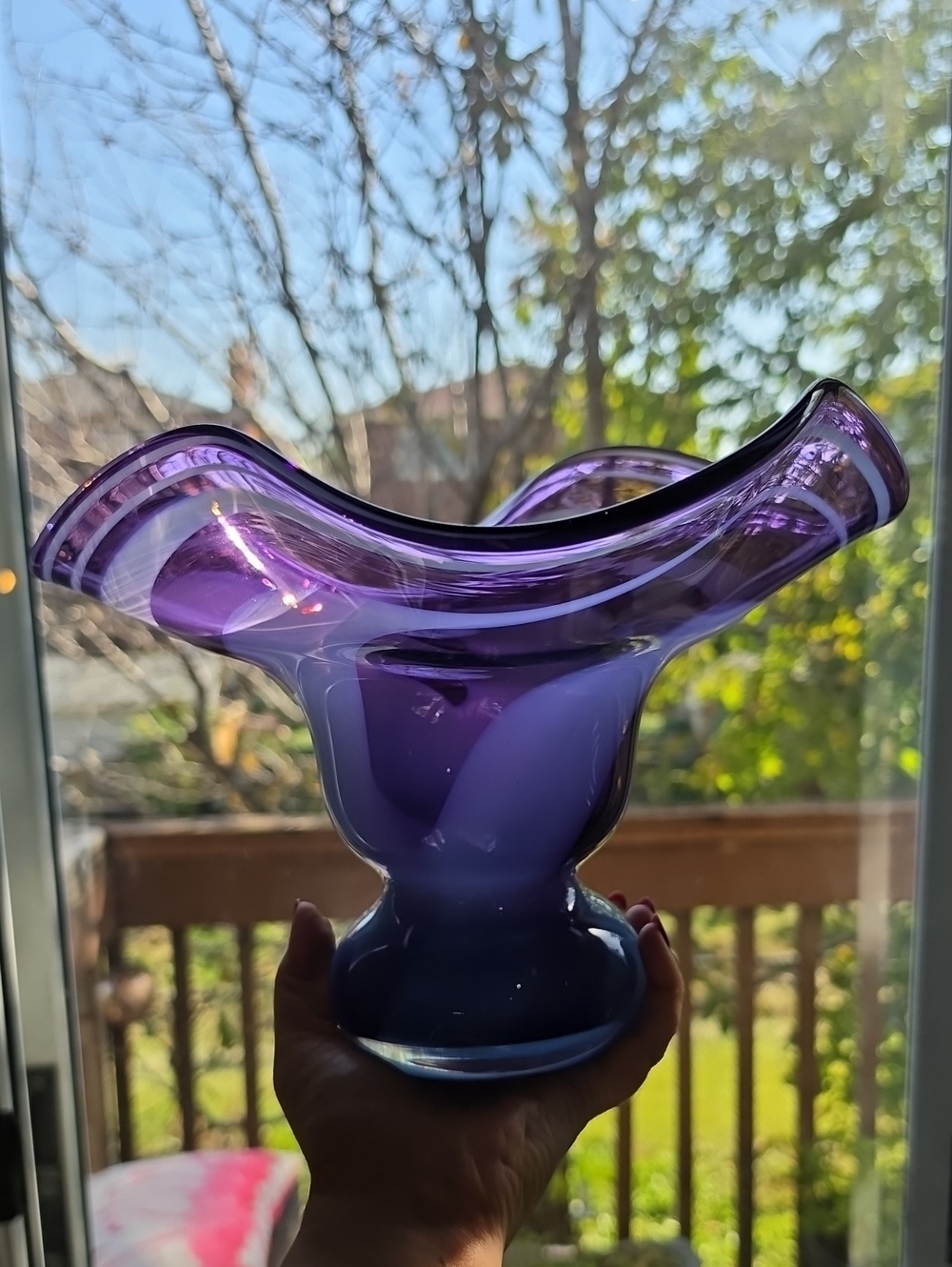 Vtg 2006 Handblown Purple Glass Accent Vase - Home Accents Canadian Artist